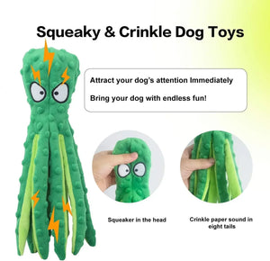 Squish-topus in use with a pet