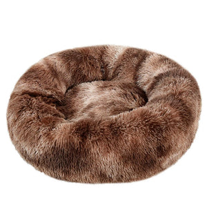 Donut Bed plush calming pet bed with raised rim