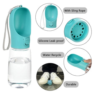 Hydro Bottle in use with a pet
