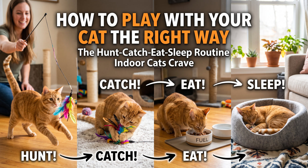 How to Play With Your Cat the Right Way: The Hunt-Catch-Eat-Sleep Routine Indoor Cats Crave