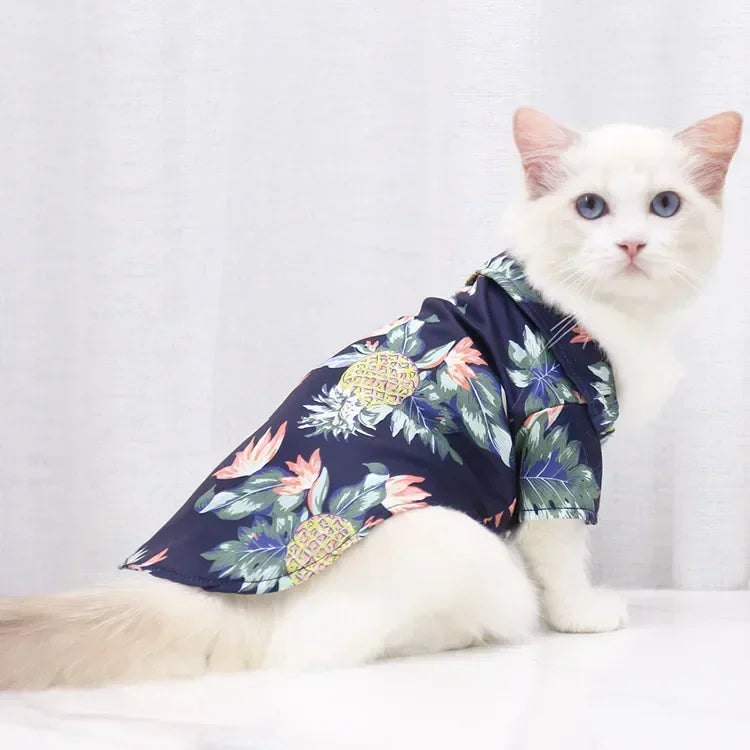 Hawaii Pineapple Shirt in use with a pet