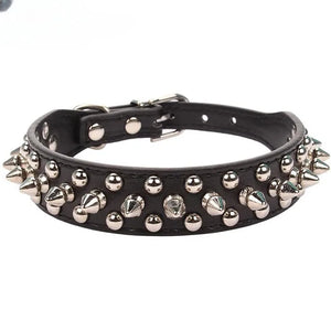 Punk-Pup Spikes leather spike dog collar