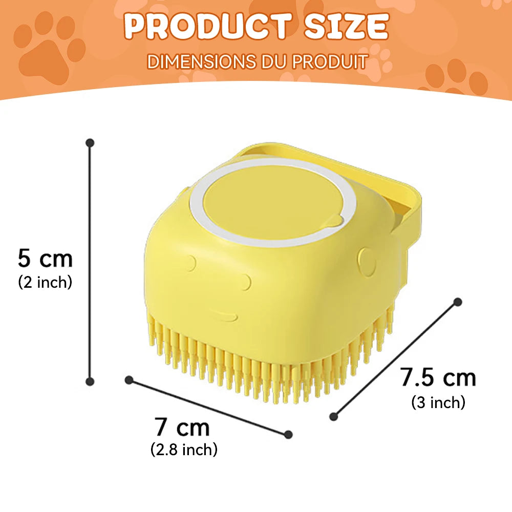 Spa-Paw Scrubber in use with a pet